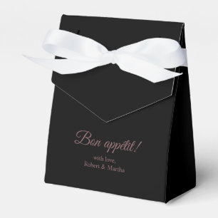 Elegant Black Bon Appetit Personalized Favour Box