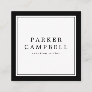 Elegant black border professional minimalist square business card
