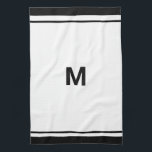 Elegant Black Border Script Monogram Letter  Tea Towel<br><div class="desc">Name Kitchen Towel
Modern Stylish Elegant  Monogram Script Name Kitchen Towel</div>