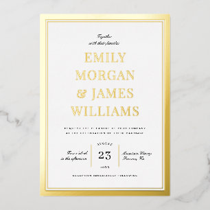 Elegant Black Border Vintage Typography Wedding