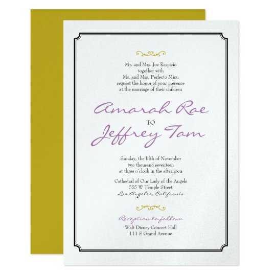 Elegant Black Border Wedding Invite