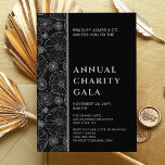 Elegant Black Botanical Charity Event Gala Party Invitation<br><div class="desc">Elegant Black Botanical Charity Event Gala Party Invitation features an elegant floral pattern with your event details to the right. Perfect for charity events, corporate functions, festive Christmas and Holiday celebrations, cocktail parties, anniversary celebrations, birthday parties, bridal showers and so much more. Personalise by editing the text in the text...</div>