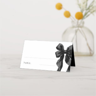 Elegant Black Bow Bridal Shower Table Place Card