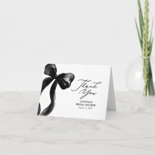 Elegant Black Bow Bridal Shower Thank You