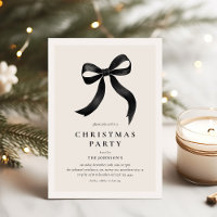 Elegant Black Bow Christmas Party