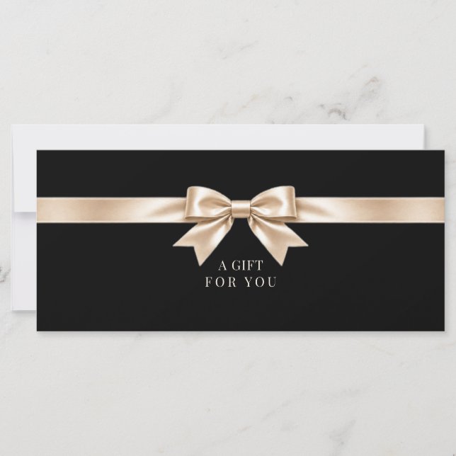 Elegant Black Bow Gift Certificate (Front)