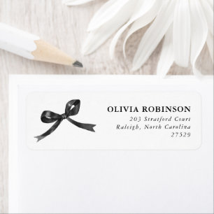 Elegant Black Bow Graduation Return Address