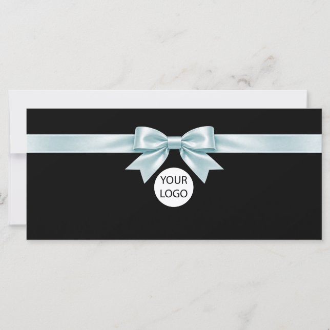 Elegant Black Bow Logo Gift Certificate (Front)