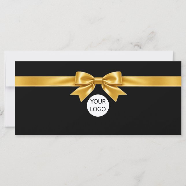 Elegant Black Bow Logo Gift Certificate (Front)