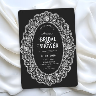 Elegant black bridal shower invitation