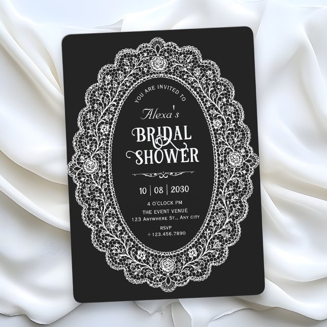Elegant black bridal shower invitation (Creator Uploaded)