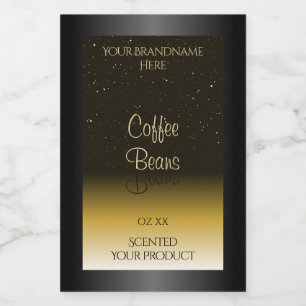 Elegant Black Brown Beige Gradient Product Labels