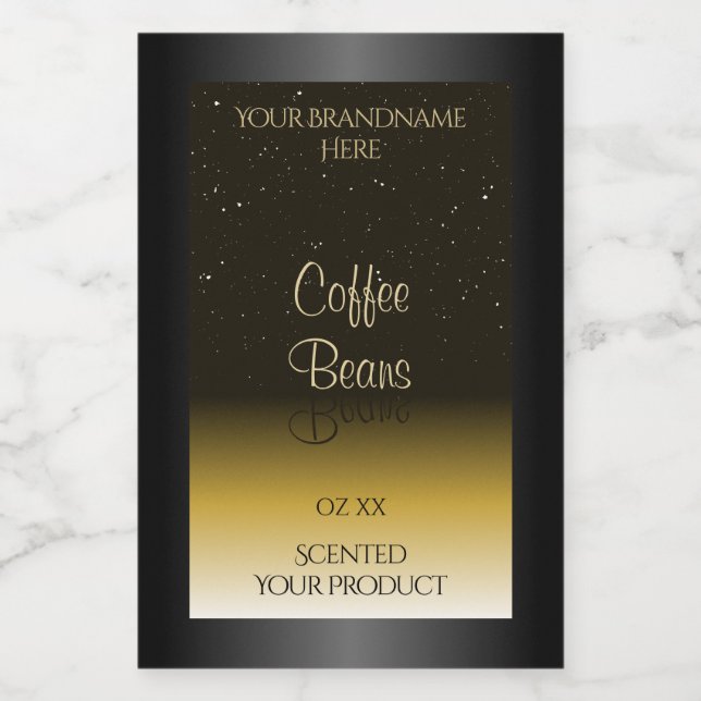 Elegant Black Brown Beige Gradient Product Labels (Single Label)