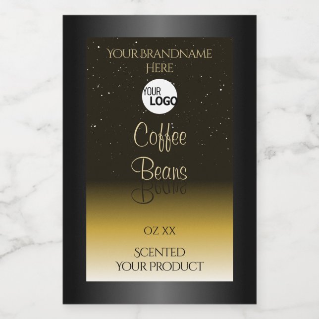 Elegant Black Brown Beige Ombre Product Label Logo (Single Label)
