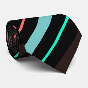 Elegant Black Brown Blue Stripes Groom Gift Tie