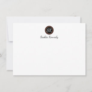Elegant Black Brown Mix Monogram Professional Card