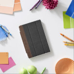 Elegant Black & Brown Stitched Leather iPad Mini Cover<br><div class="desc">Elegant black and brown vintage leather texture print with customisable and optional monogram.</div>