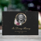 Elegant Black Burgundy Blush Floral Funeral Photo