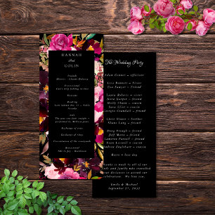 Elegant Black Burgundy Pink Floral Frame Programme