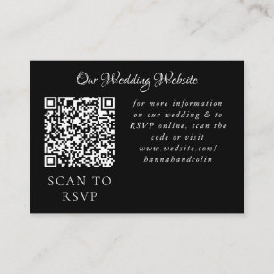 Elegant Black Burgundy Pink Floral Frame Web QR Enclosure Card