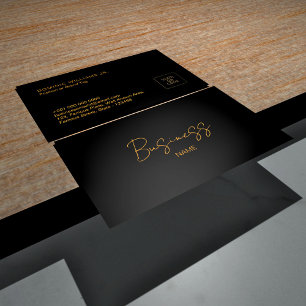Elegant Black Business Card with QR Code DP7