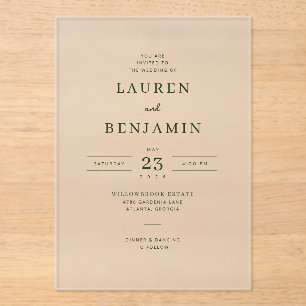 Elegant Black Calligraphy Acrylic Invitations
