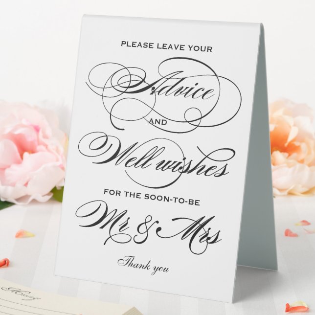 Elegant Black Calligraphy Advice and Well Wishes (In SItu (Wedding))