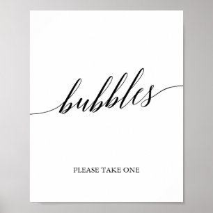 Elegant Black Calligraphy Bubbles Sign