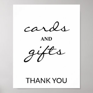 Elegant Black Calligraphy Cards and Gifts Sign