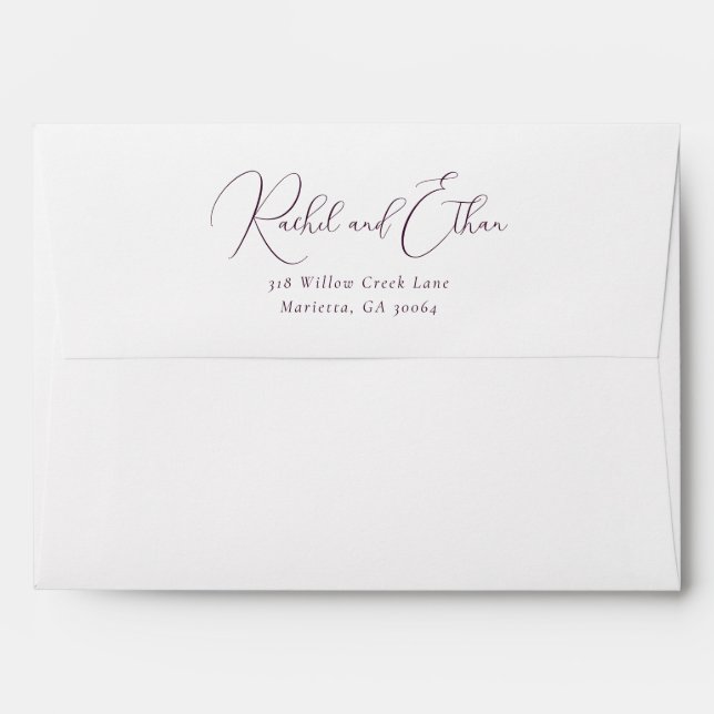 Elegant Black Calligraphy Envelope (Back (Top Flap))