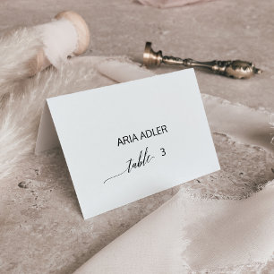 Elegant Black Calligraphy Escort Place Cards