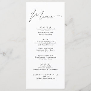 Elegant Black Calligraphy Fancy Script Wedding Menu