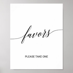Elegant Black Calligraphy Favours Poster