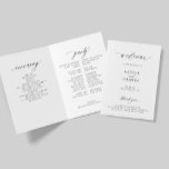Elegant black calligraphy folded wedding party programme<br><div class="desc">Modern simple minimalist typography trendy black and white folded ceremony and party wedding program template featuring a chic trendy calligraphy script.              Easy to personalise with your text on the front and inside!</div>