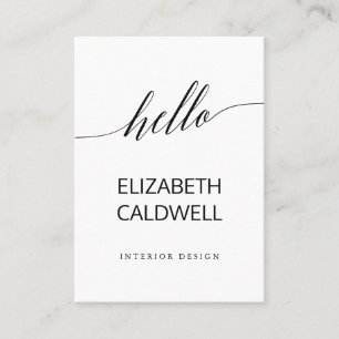 Elegant Black Calligraphy Hello Business Card