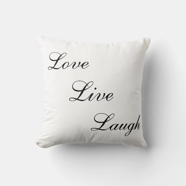 Elegant black calligraphy on white cushion (Front)