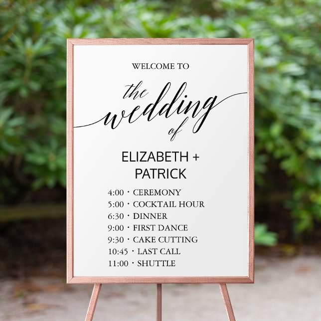 Elegant Black Calligraphy Order of Events Poster (Creator Uploaded)
