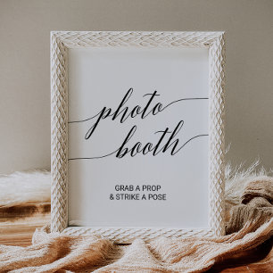 Elegant Black Calligraphy Photo Booth Sign