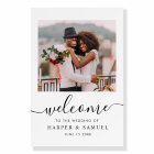 Elegant Black Calligraphy Photo Wedding Welcome