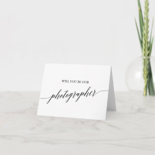 Elegant Black Calligraphy Photographer Proposal Card