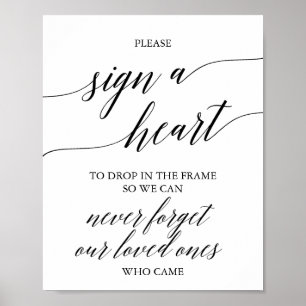 Elegant Black Calligraphy Please Sign a Heart