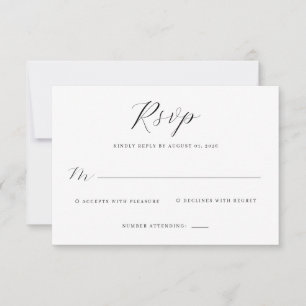 Elegant Black Calligraphy RSVP Card