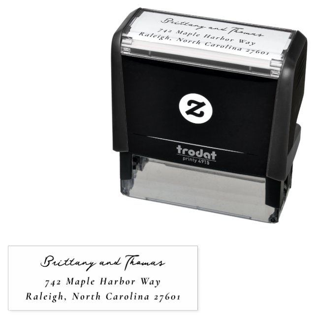 Elegant Black Calligraphy Self-inking Stamp (In Situ)