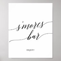 Elegant Black Calligraphy S'mores Bar Sign