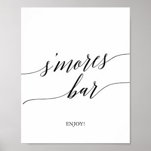 Elegant Black Calligraphy S'mores Bar Sign