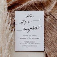 Elegant Black Calligraphy Surprise Party