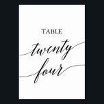 Elegant Black Calligraphy Table Number Twenty Four<br><div class="desc">This elegant black calligraphy table twenty four table number is perfect for a simple wedding. The neutral design features a minimalist card decorated with romantic and whimsical typography. The card prints on the front and back (double-sided). Other table numbers in the collection are sold separately.</div>