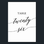 Elegant Black Calligraphy Table Number Twenty Six<br><div class="desc">This elegant black calligraphy table twenty six table number is perfect for a simple wedding. The neutral design features a minimalist card decorated with romantic and whimsical typography. The card prints on the front and back (double-sided). Other table numbers in the collection are sold separately.</div>