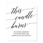 Elegant Black Calligraphy This Candle Burns Sign