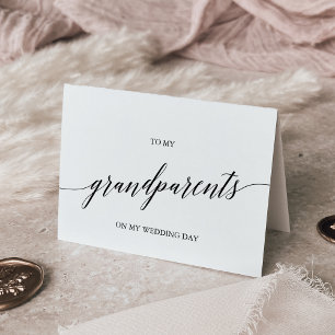 Elegant Black Calligraphy To My Grandparents Card